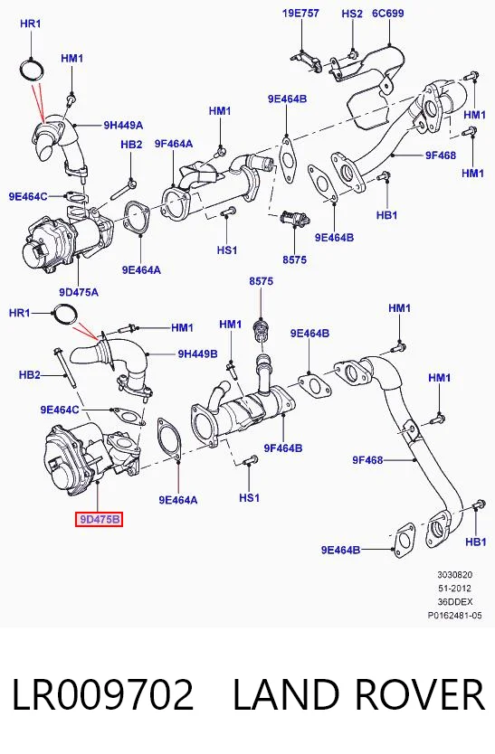 Do koszyka Zawór recyrkulacji spalin EGR Land Rover Range Rover III L322
