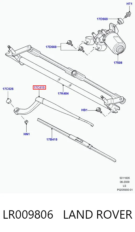 Ramię wycieraczki szyby przedniej Land Rover Range Rover SPORT I SUV (L320) (2005 - 2013) cena, od 54,74 USD