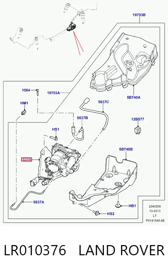 LR010376 Land Rover Kompresor zawieszenia pneumatycznego