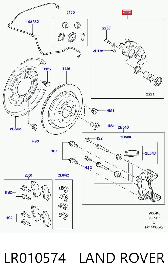 Zacisk hamulcowy tylny prawy Land Rover Range Rover III SUV (L322) (2002 - 2009) cena, od 52,14 USD