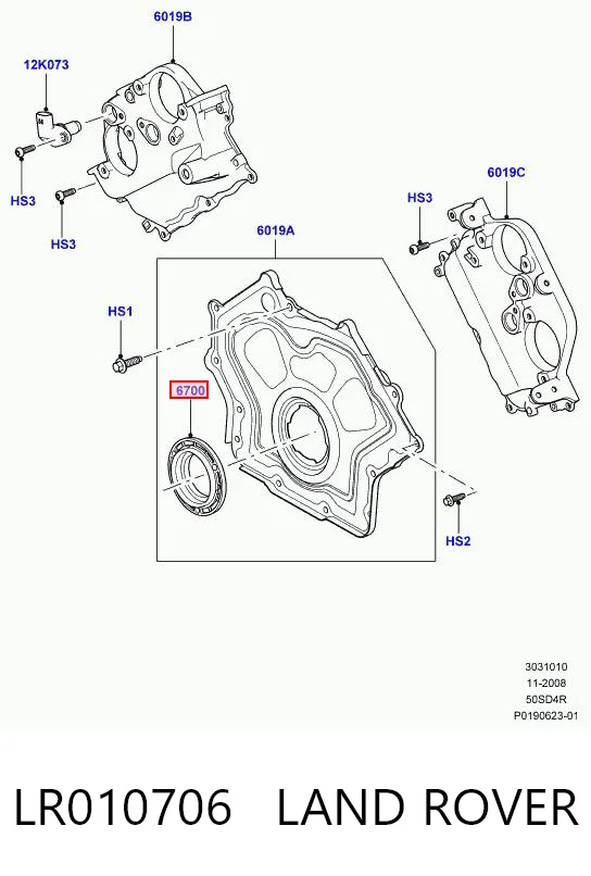 LR010706 Land Rover Uszczelniacz wału korbowego przedni