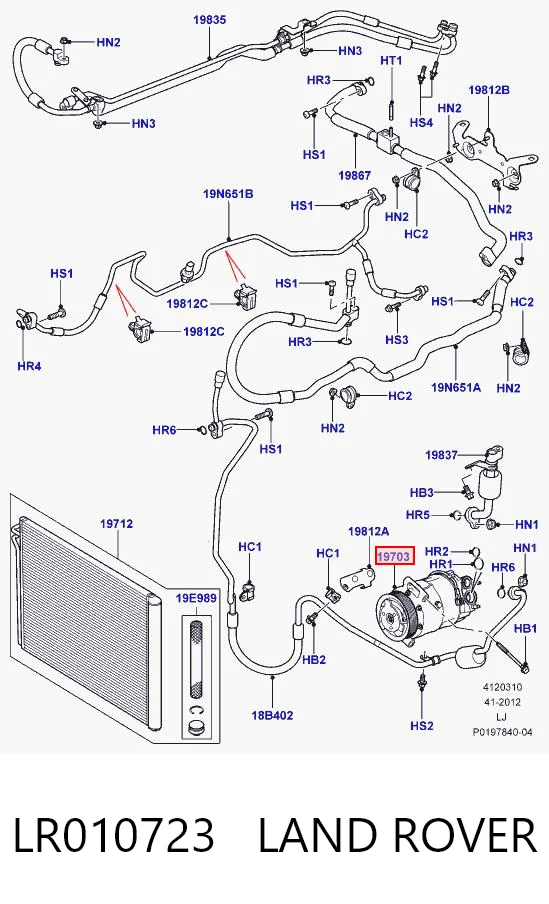 LR010723 Land Rover Sprężarka klimatyzacji
