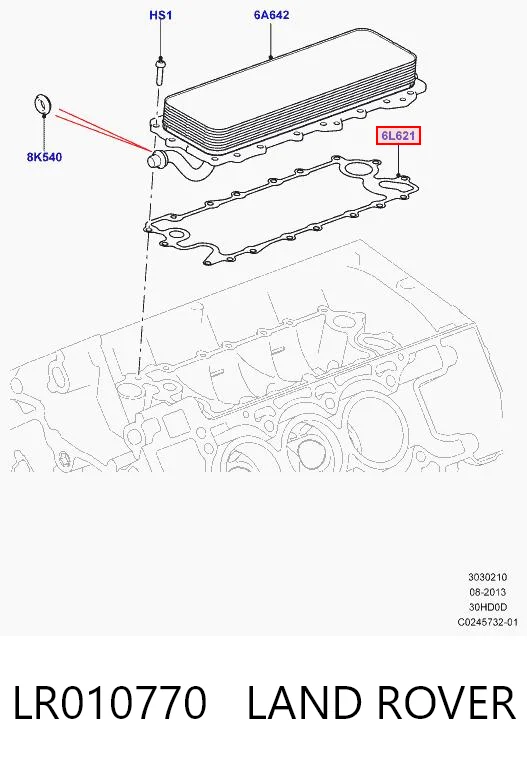 LR010770 Land Rover Uszczelka chłodnicy oleju