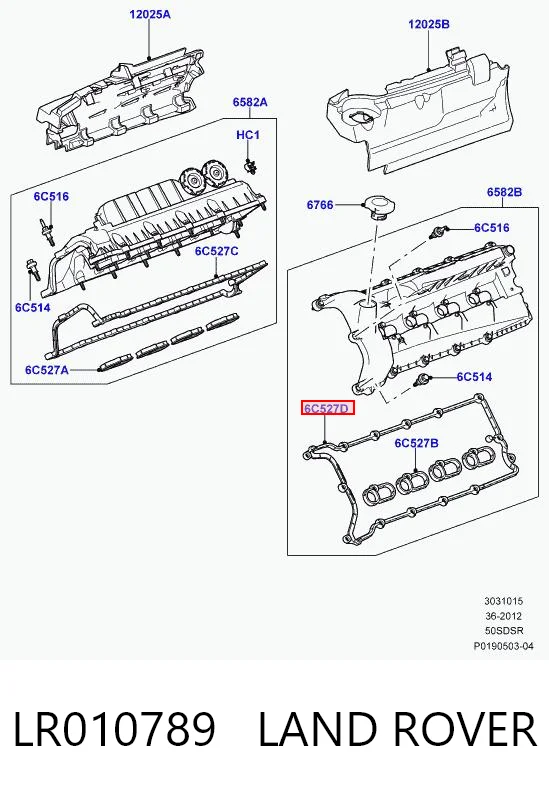 LR010789 Land Rover Uszczelka pokrywy zaworowej silnika lewa