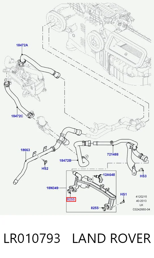 LR010793 Land Rover Uszczelka termostatu