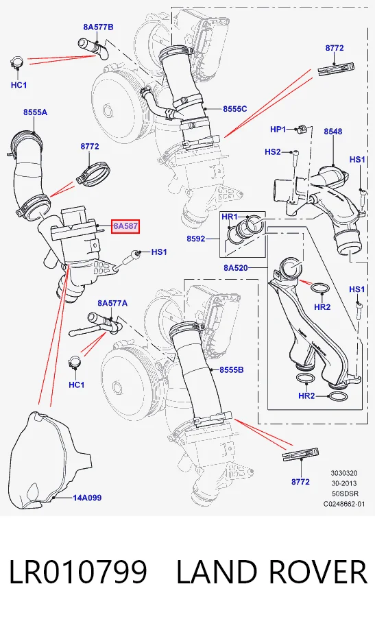 Obudowa termostatu do Land Rover Range Rover IV L405
