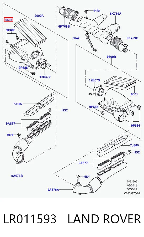 Filtr powietrza Land Rover Range Rover IV SUV (L405) (2012 - 2021) cena, od 15,54 USD