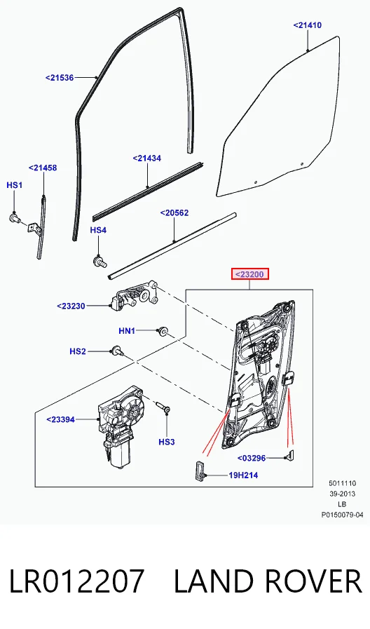  Mechanizm podnoszenia szyby drzwi przednich lewych Land Rover Freelander 2