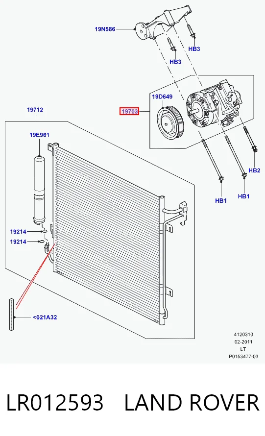 LR012593 Land Rover Sprężarka klimatyzacji