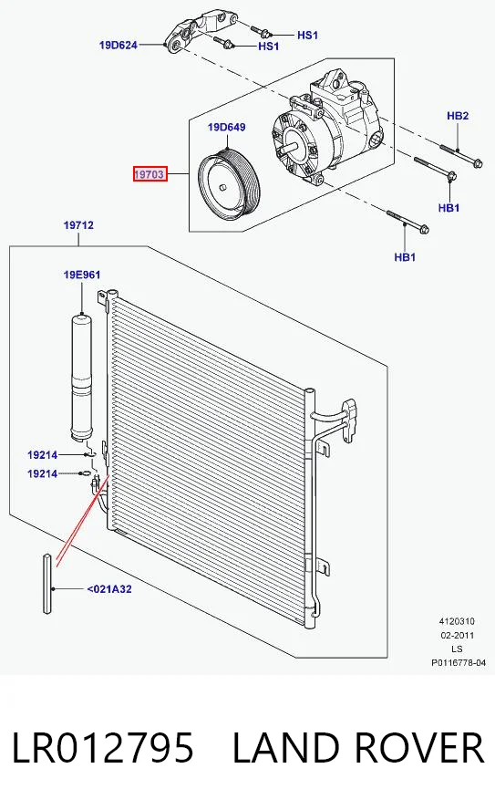 LR012795 Land Rover Sprężarka klimatyzacji