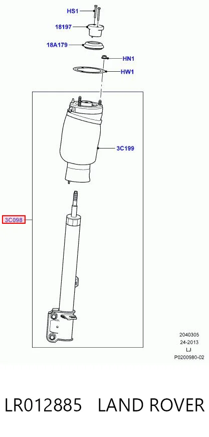 LR012885 Land Rover Amortyzator przedni lewy