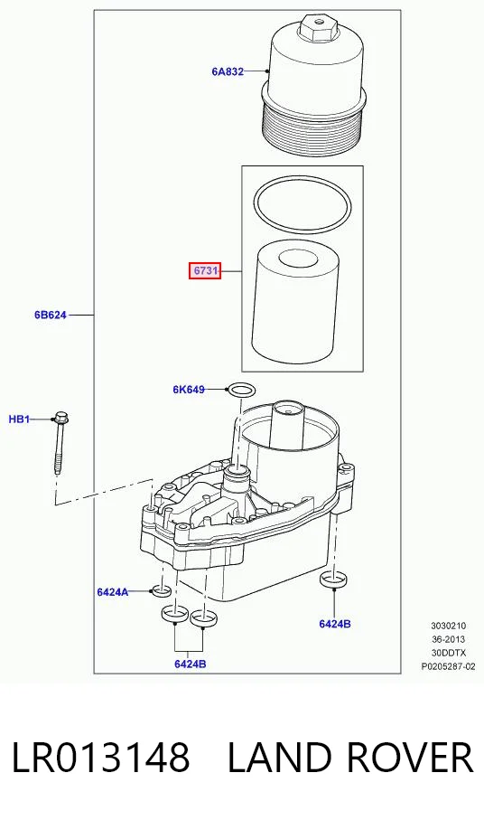 LR013148 Land Rover Filtr oleju