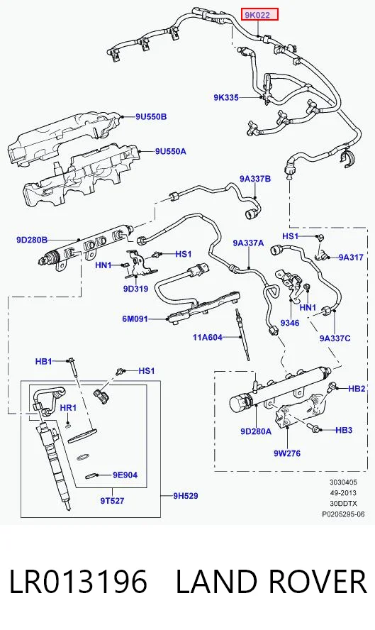 Rurka paliwa, zwrotna od wtryskiwaczy Land Rover Range Rover IV SUV (L405) (2012 - 2021) cena, od 124,73 USD