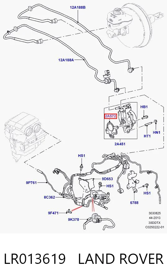 LR013619 Land Rover Uszczelka pompy próżniowej