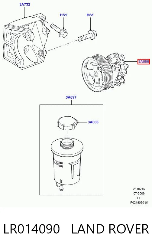LR014090 Land Rover Pompa wspomagania hydraulicznego kierownicy