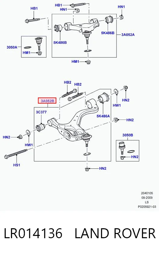 Wahacz zawieszenia przedniego dolny prawy Land Rover Discovery III SUV (LR3) (2004 - 2009) cena, od 186,90 USD