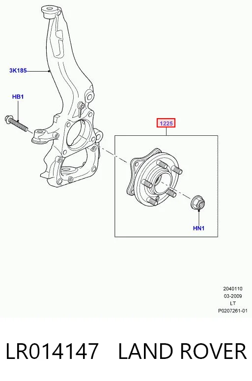 LR014147 Land Rover Piasta przednia