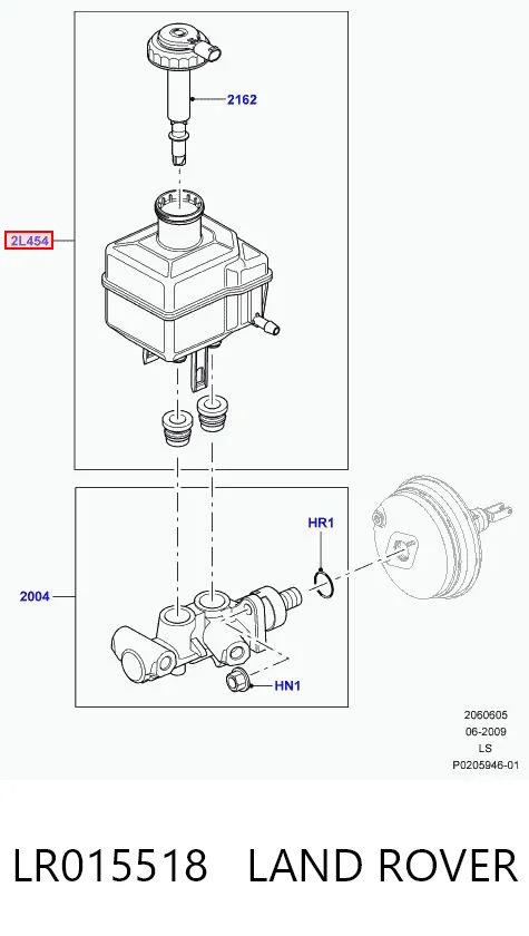 Zbiorniczek głównego cylindra hamulcowego (płynu hamulcowego) do Land Rover Discovery III LR3