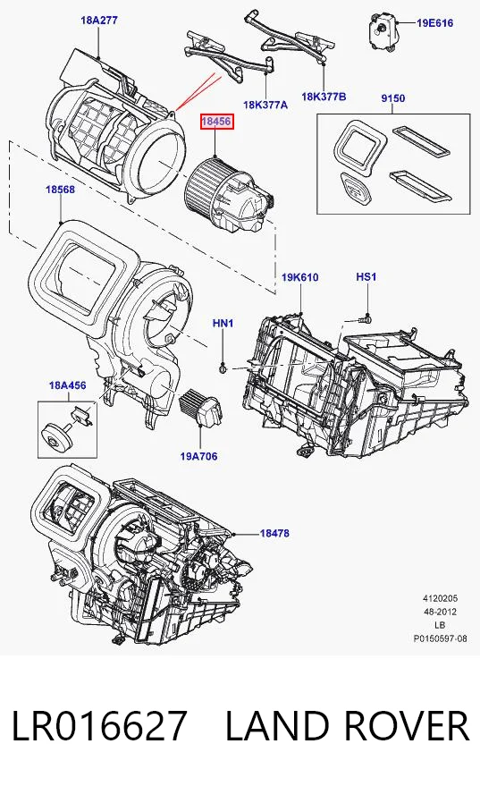  Silniczek wentylatora nagrzewnicy (ogrzewacza wnętrza) Land Rover Freelander 2