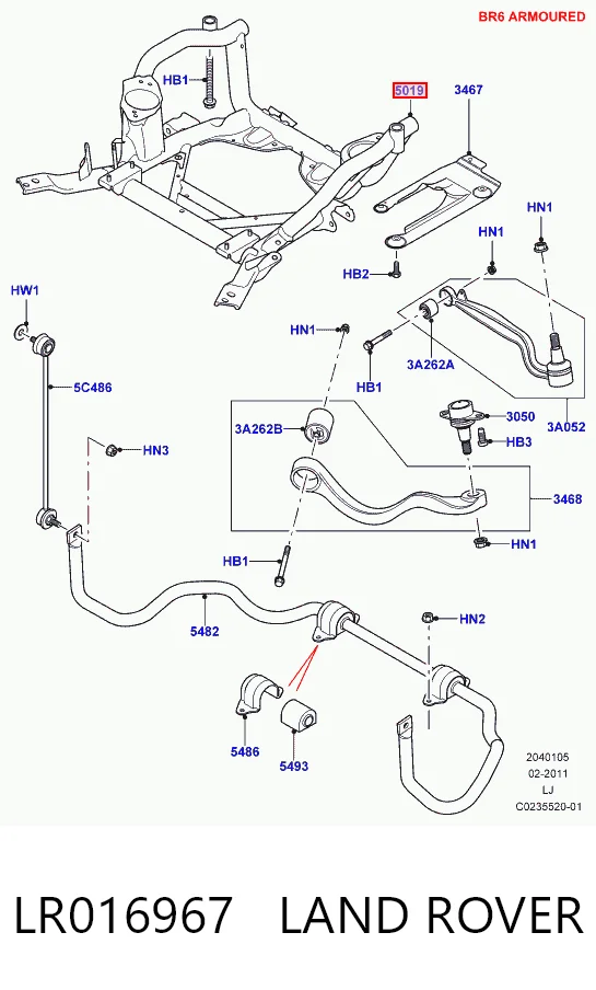 Korpus osi przedniej do Land Rover Range Rover L322