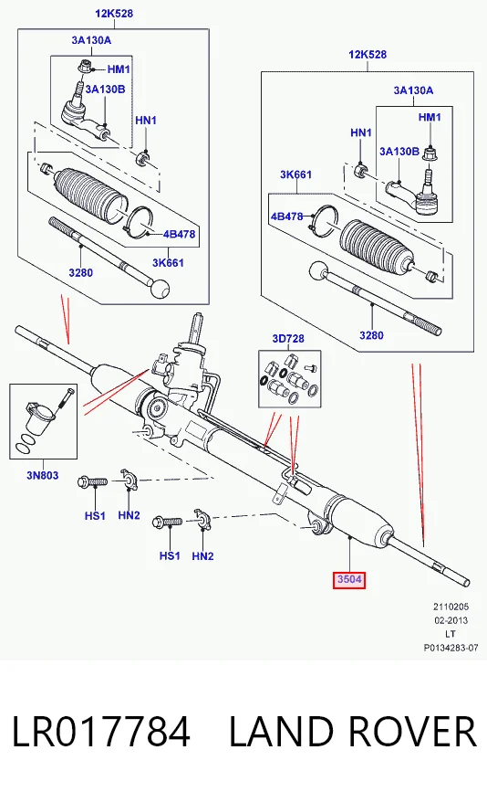 Do koszyka Listwa kierownicza (maglownica) Land Rover Range Rover SPORT I L320