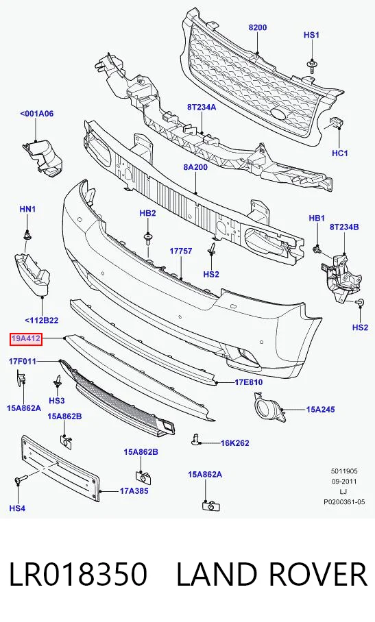 Zaślepka haku holowniczego zderzaka przednia do Land Rover Range Rover III L322
