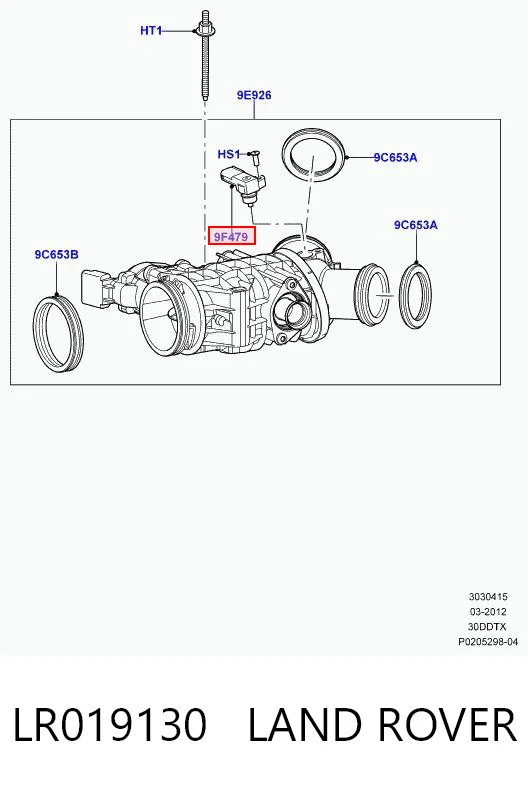 LR019130 Land Rover Czujnik ciśnienia w kolektorze ssącym, MAP