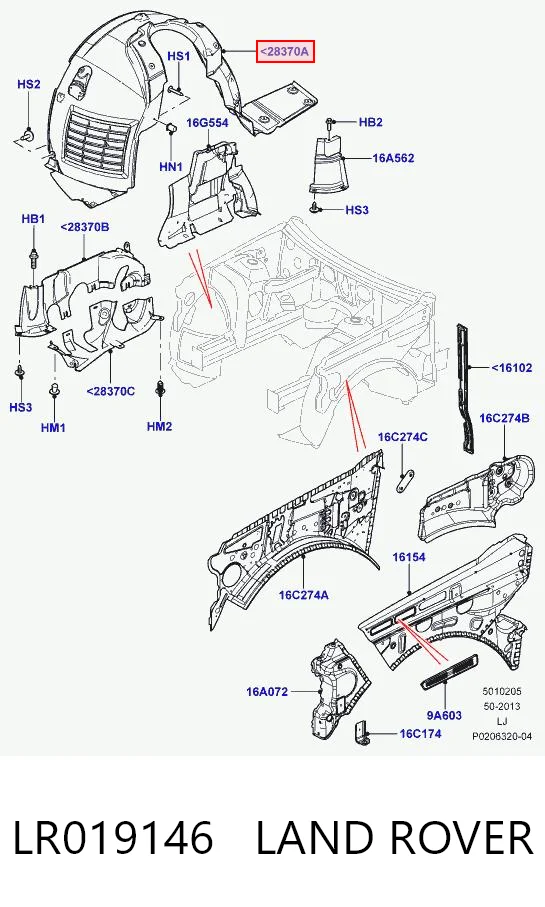 Nadkole błotnika przedniego prawe do Land Rover Range Rover III L322