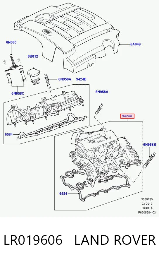 LR019606 Land Rover Pokrywa zaworowa lewa