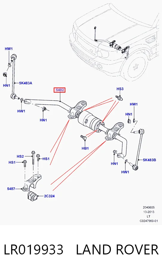 Stabilizator przedni Land Rover Range Rover SPORT I SUV (L320) (2005 - 2013) cena, od 768,10 USD