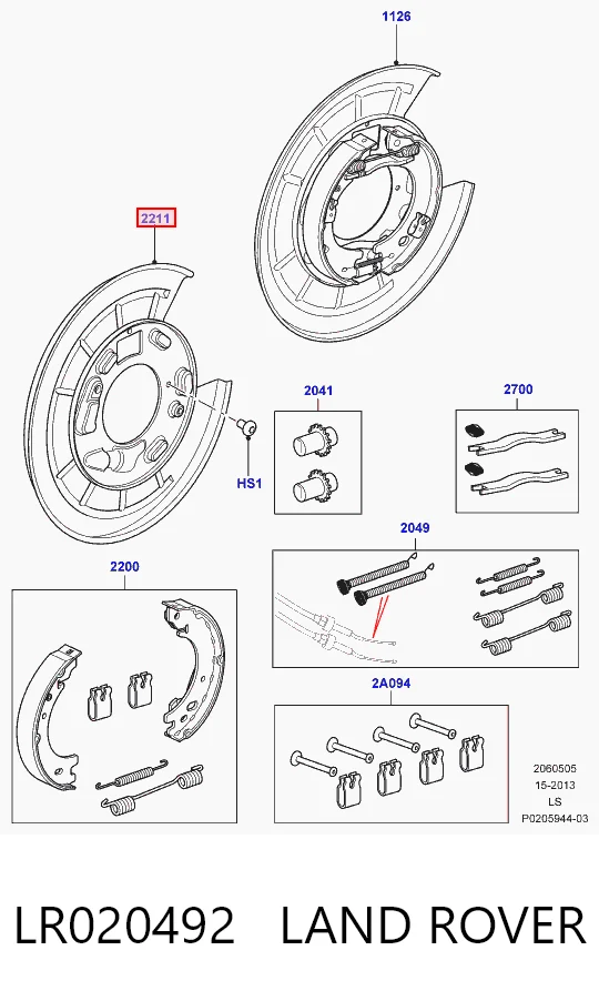 Klocki hamulca ręcznego Land Rover Discovery III SUV (LR3) (2004 - 2009) cena, od 79,27 USD
