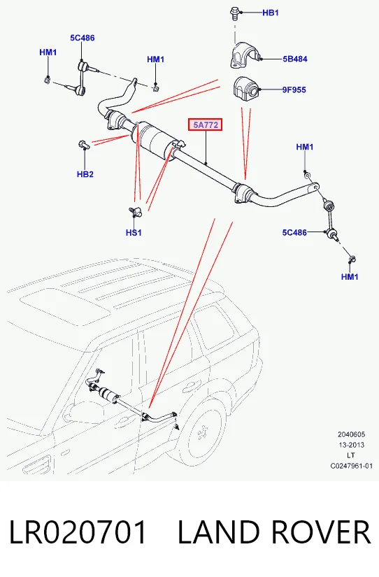 Stabilizator tylny do Land Rover Range Rover SPORT I L320