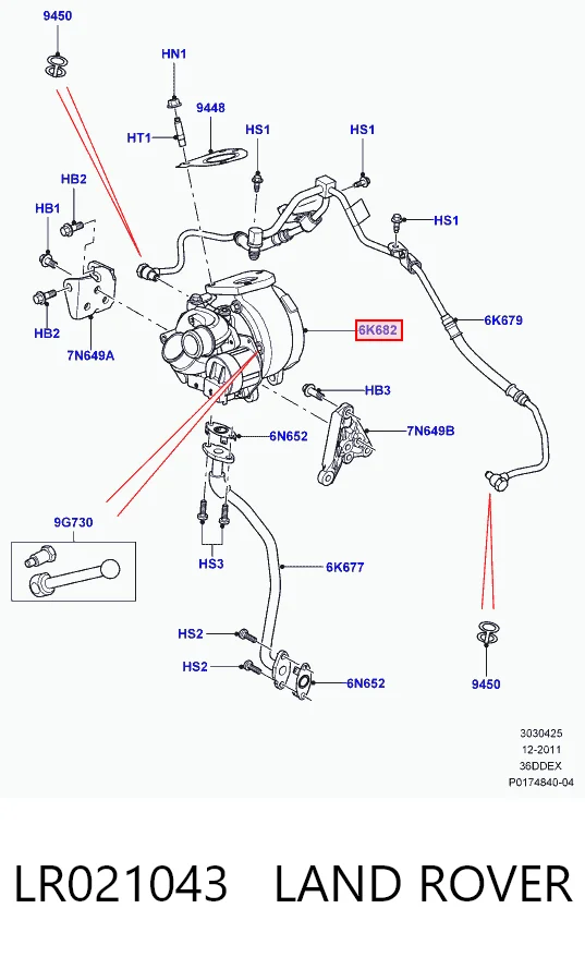 LR021043 Land Rover Turbina