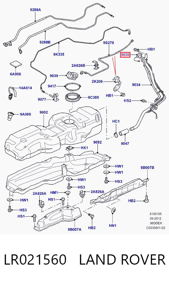 Korek wlewu paliwa Land Rover Range Rover EVOQUE SUV (L551) (2018 - 2026) cena, od 23,89 USD