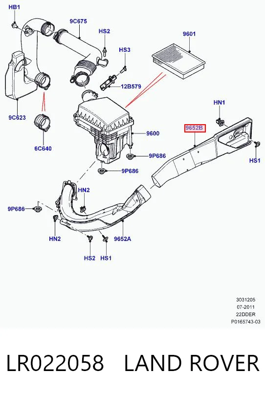 Wlot powietrza do filtra powietrza do Land Rover Freelander II L359