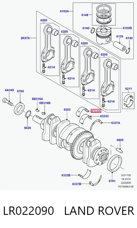 Panewki główne wału korbowego, zestaw, standardowe (STD) Peugeot/Citroen 9602320180 cena, od 19,11 USD
