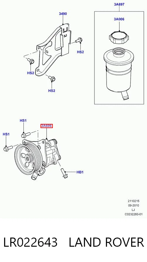 Pompa wspomagania hydraulicznego kierownicy do Land Rover Range Rover L322