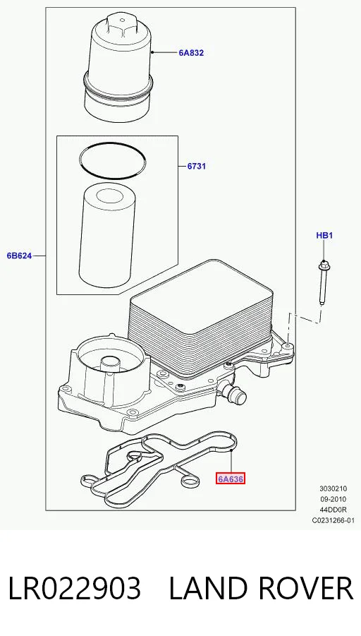 LR022903 Land Rover Uszczelka chłodnicy oleju