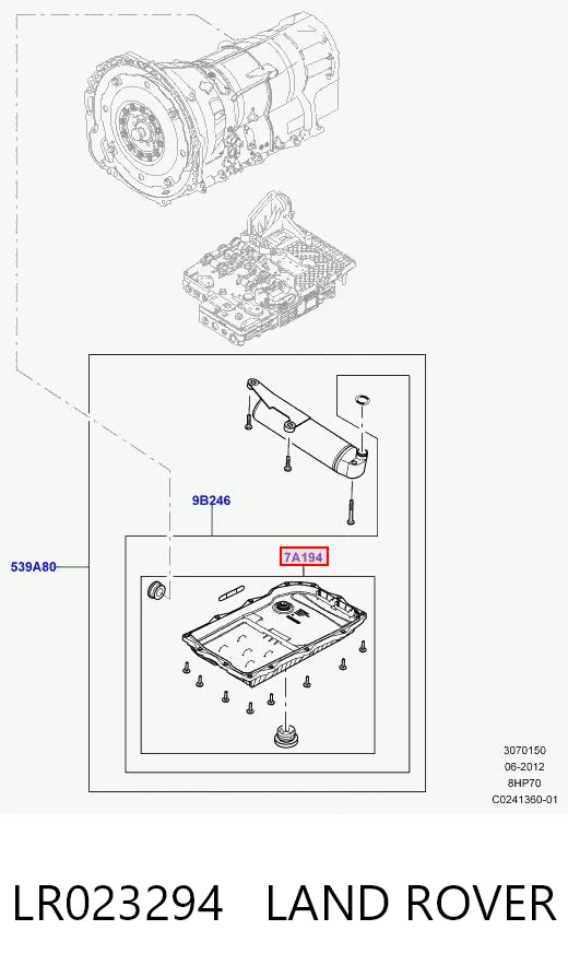 LR023294 Land Rover Miska automatycznej skrzyni biegów