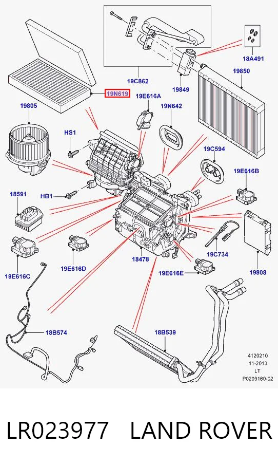 LR023977 Land Rover Filtr kabiny