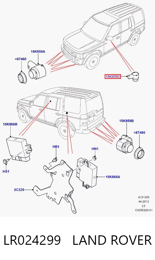 LR024299 Land Rover Czujnik parkowania przedni boczny