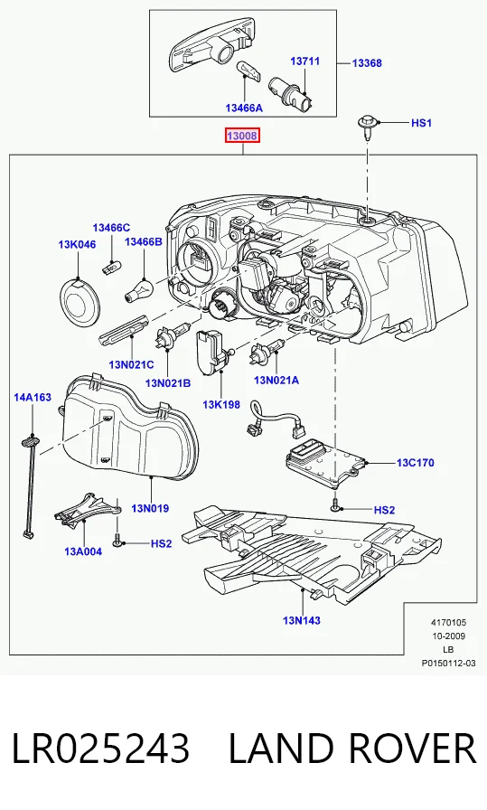 Reflektor lewy do Land Rover Freelander II L359