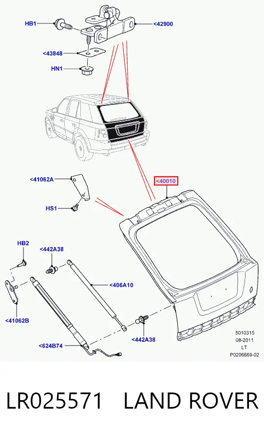 Drzwi tylne (bagażnika 3/5) Land Rover Range Rover SPORT I SUV (L320) (2005 - 2013) cena, od 345,56 USD