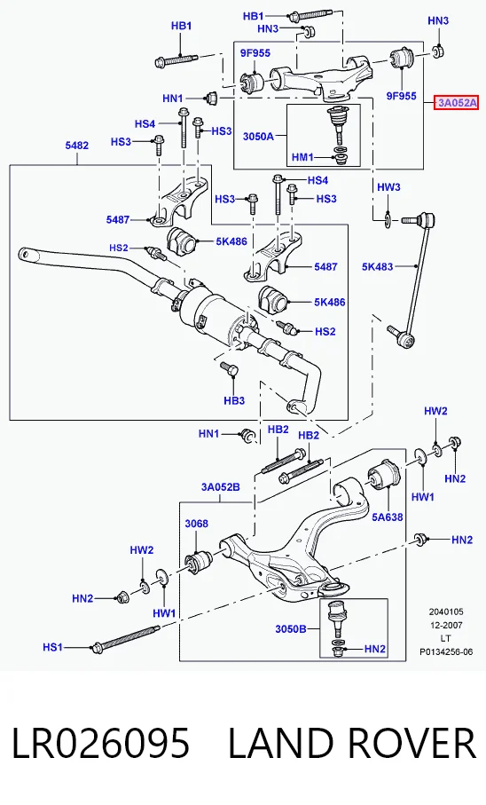 Wahacz zawieszenia przedniego prawy górny do Land Rover Discovery IV L319