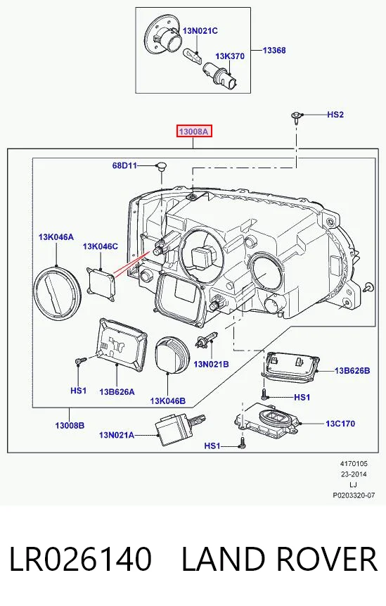 Reflektor prawy do Land Rover Range Rover III L322