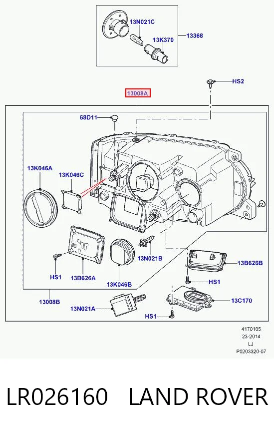 Reflektor lewy do Land Rover Range Rover III L322