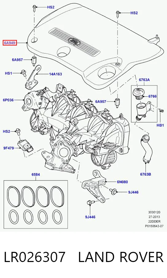 Do koszyka Pokrywa silnika dekoracyjna Land Rover Freelander II L359