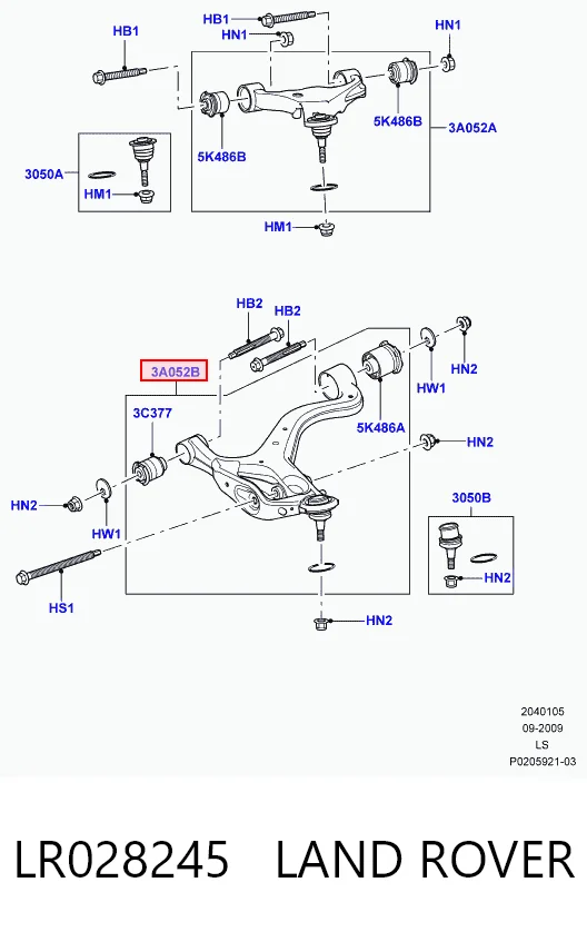  Wahacz zawieszenia przedniego dolny prawy Land Rover Discovery 3