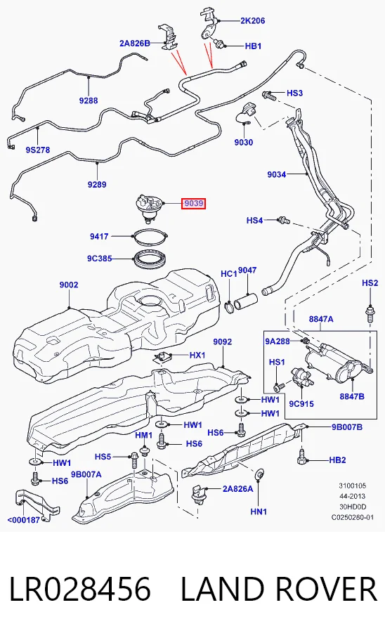 LR028456 Land Rover Korek wlewu paliwa