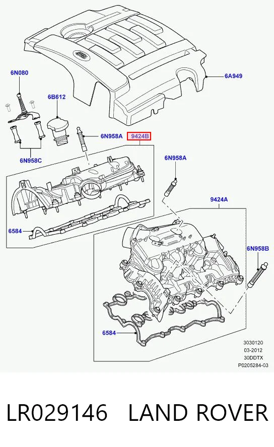 LR074623 VAG Pokrywa zaworowa prawa